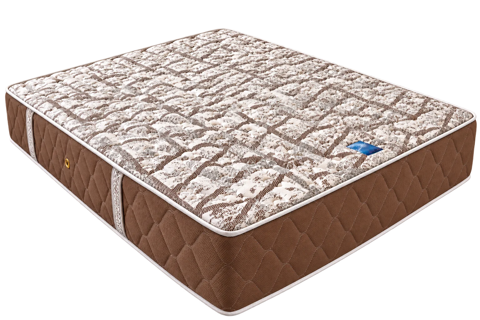 Matelas Marron aux Motifs Végétaux