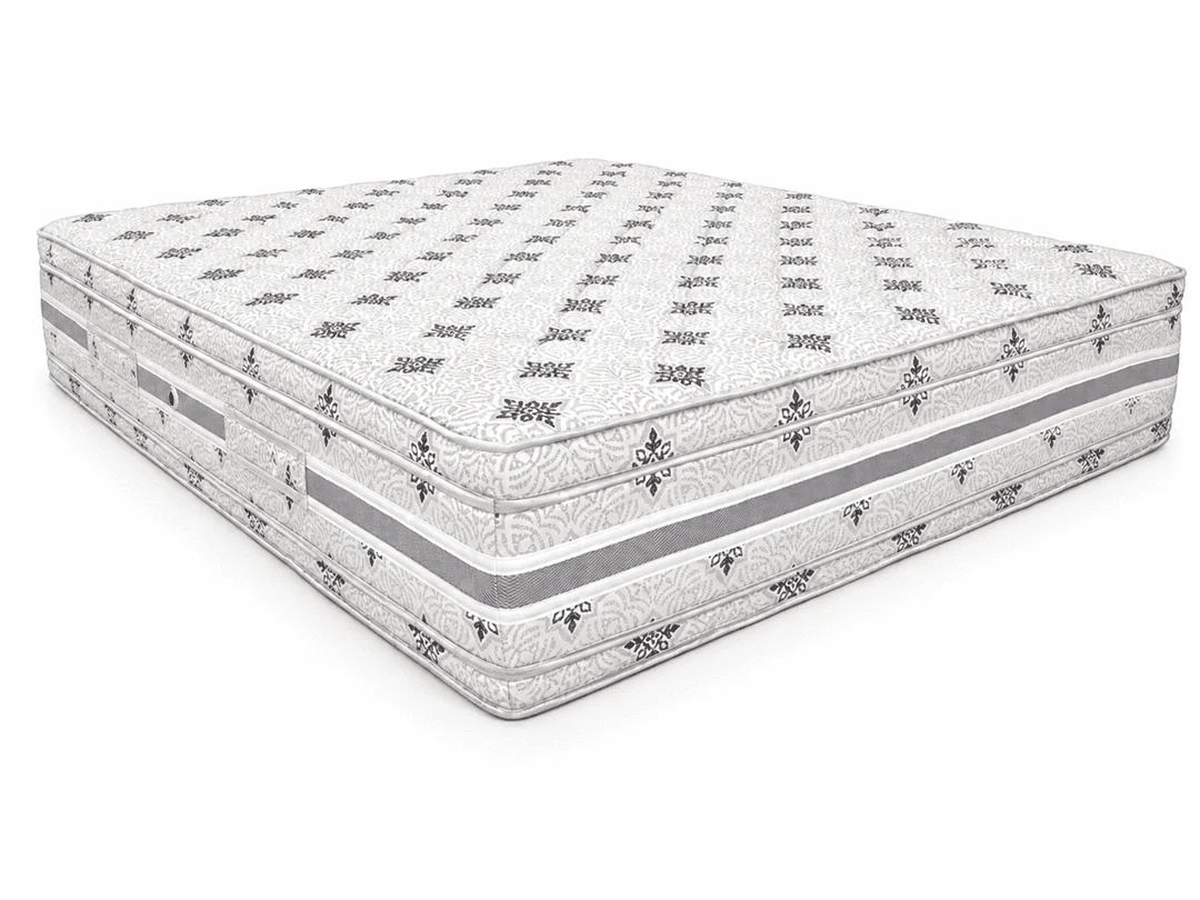 Matelas Blanc aux Motifs Géométriques